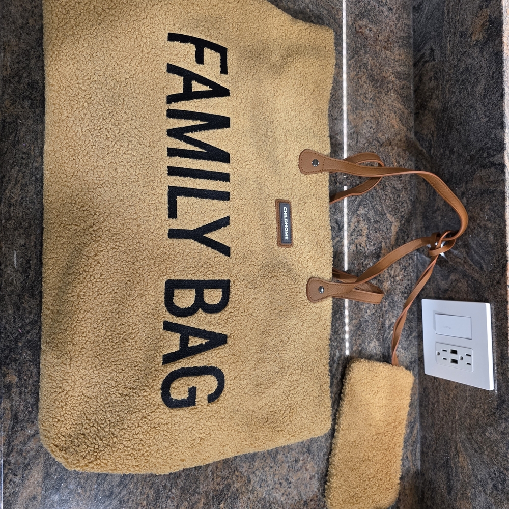 Camel Family Bag with Leather Straps